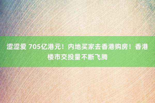 涩涩爱 705亿港元！内地买家去香港购房！香港楼市交投量不断飞腾