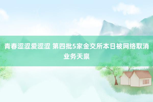 青春涩涩爱涩涩 第四批5家金交所本日被网络取消业务天禀