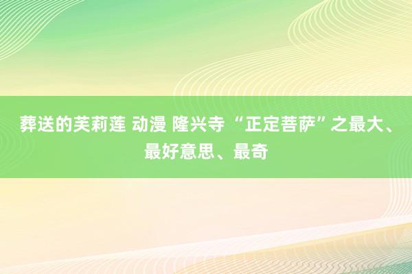 葬送的芙莉莲 动漫 隆兴寺 “正定菩萨”之最大、最好意思、最奇