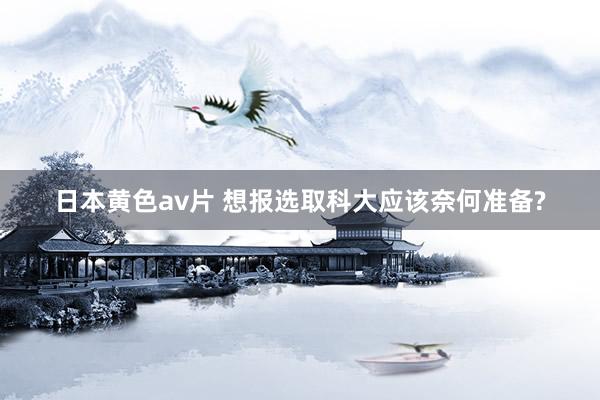 日本黄色av片 想报选取科大应该奈何准备?