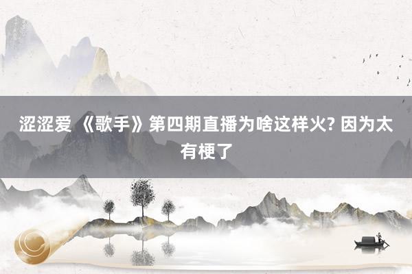 涩涩爱 《歌手》第四期直播为啥这样火? 因为太有梗了